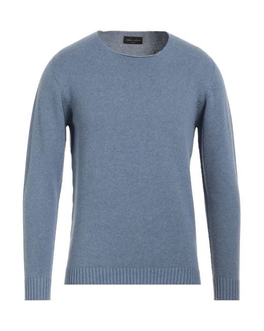 Roberto Collina Blue Light Sweater Linen, Polyester for men