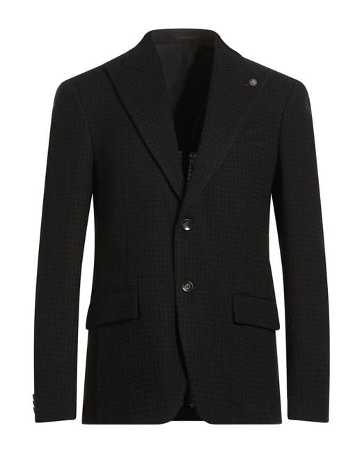 Officina 36 Black Blazer Virgin Wool, Polyester, Cotton for men