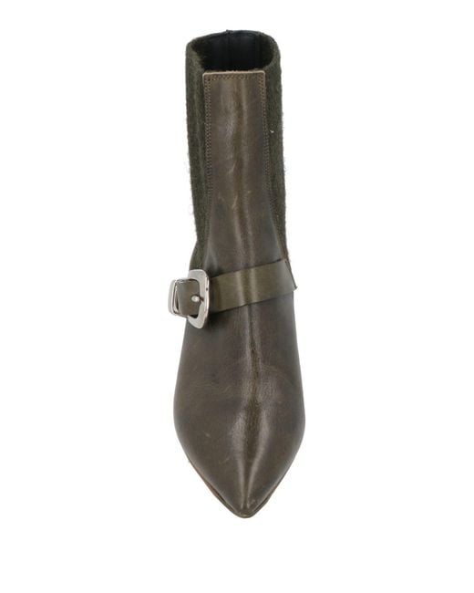 Fauzian Jeunesse Brown Dark Ankle Boots Leather, Textile Fibers