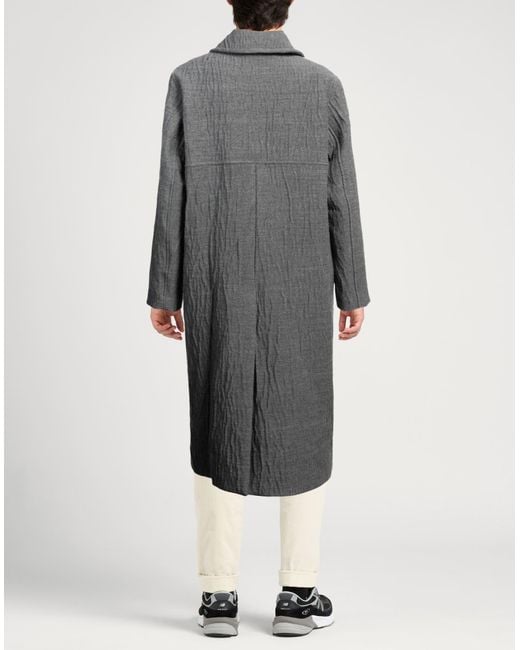 Emporio Armani Gray Lead Coat Polyester, Virgin Wool for men