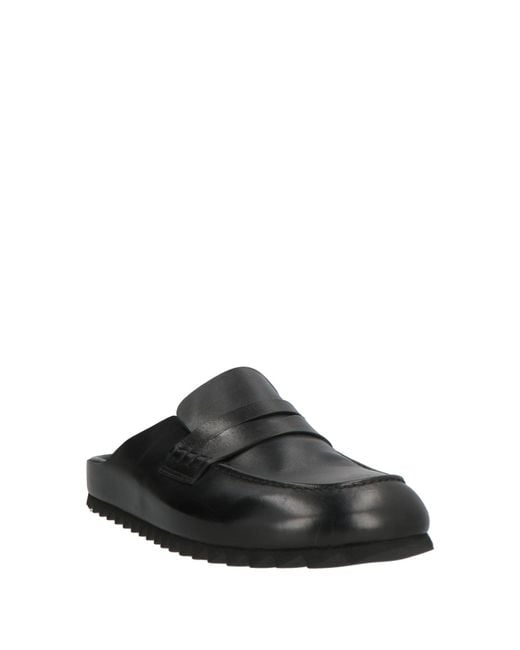 Officine Creative Black Mules & Clogs Leather