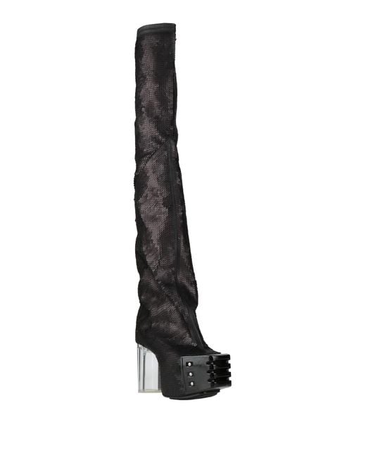 Rick Owens Black Boot Leather