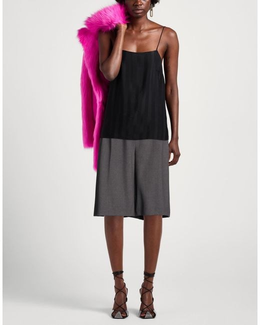 Twinset Gray Charcoal Shorts & Bermuda Shorts Polyester, Viscose, Elastane