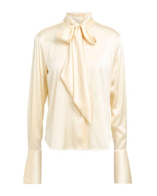 Ermanno Scervino Natural Ivory Shirt Silk, Elastane