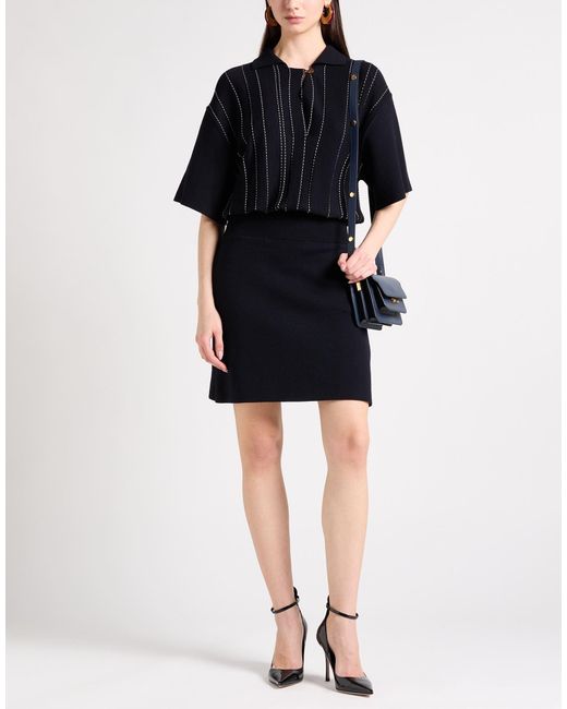 Ferragamo Black Mini Dress Virgin Wool