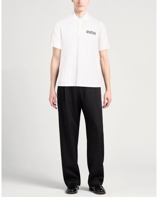 Balmain White Polo Shirt for men