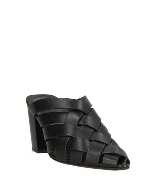 Officine Creative Black Mules & Clogs Leather