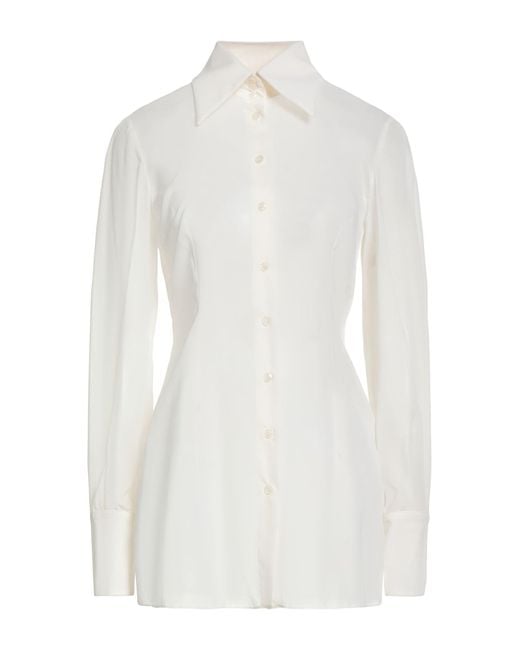 Dolce & Gabbana White Ivory Shirt Silk, Elastane
