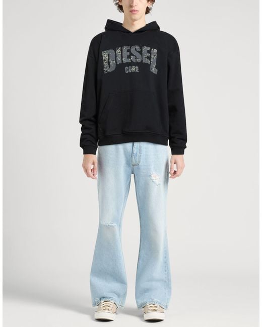 DIESEL Black Sweatshirt Cotton, Polyester, Elastane for men