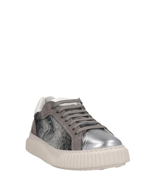 Voile Blanche Gray Sneakers Leather, Textile Fibers