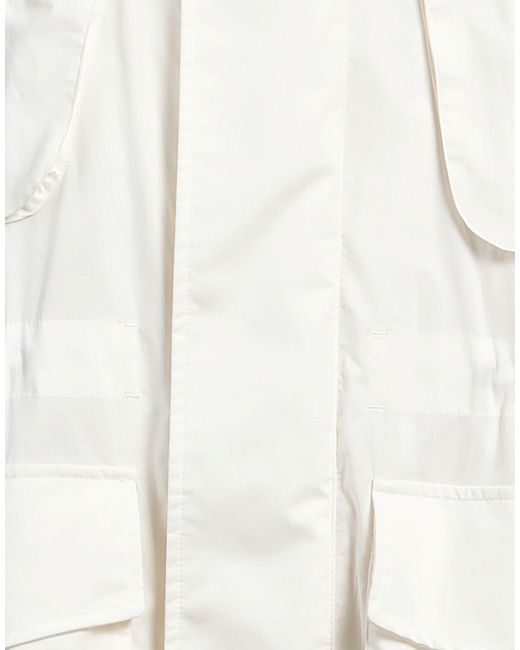 Herno White Overcoat & Trench Coat Cotton, Elastane, Polyester for men