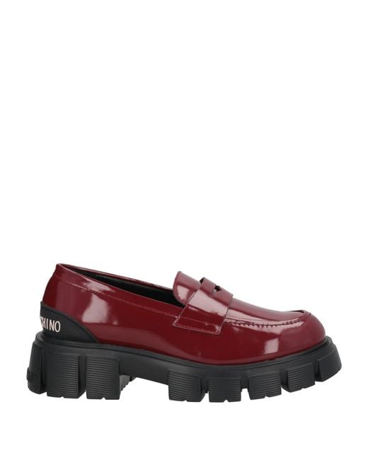 Love Moschino Purple Burgundy Loafers Calfskin