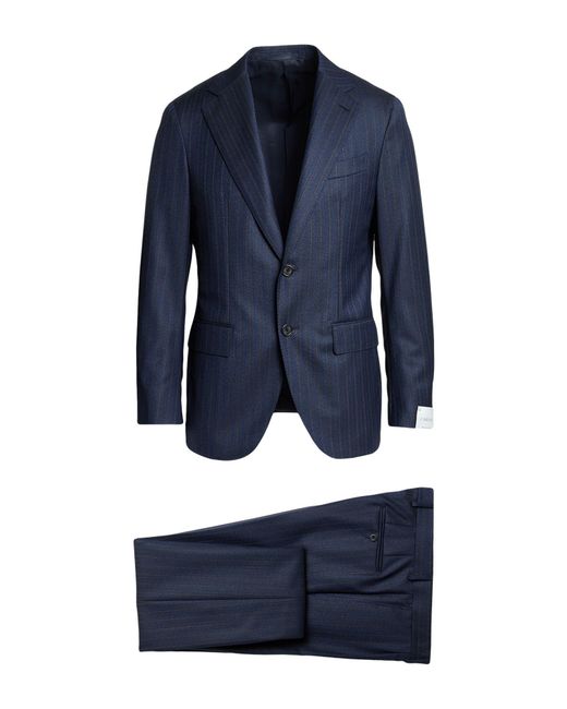 Caruso Blue Suit Wool for men