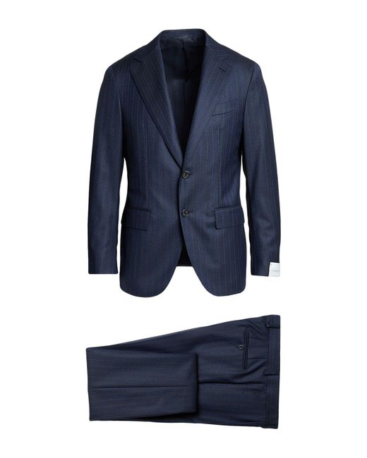 Caruso Blue Suit Wool for men