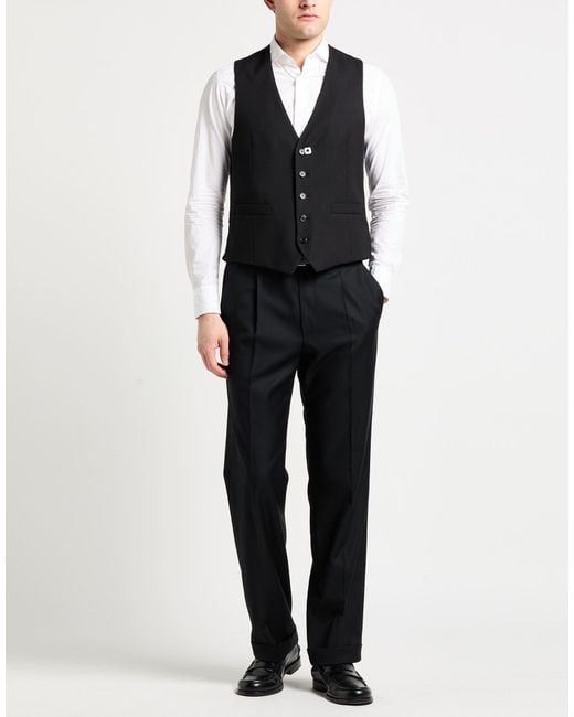 Lardini Black Tailored Vest Wool for men