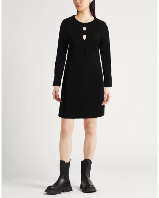 Sandro Ferrone Black Mini Dress Polyester, Elastane