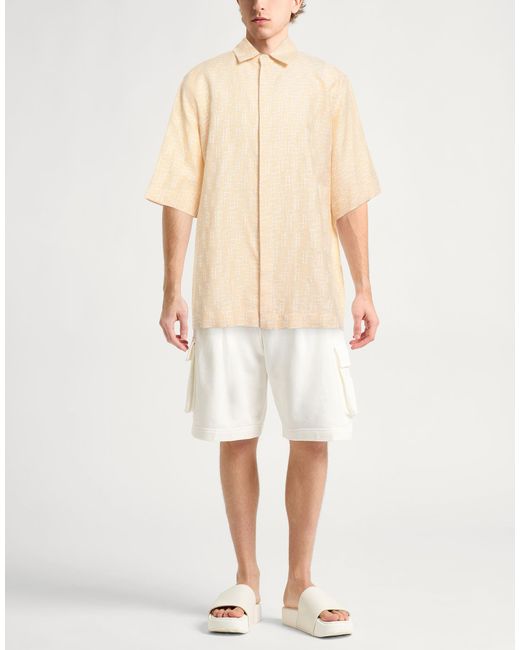 Fendi Natural Shirt Linen, Cotton for men
