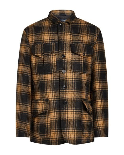 Manifattura Ceccarelli Brown Camel Jacket Virgin Wool for men