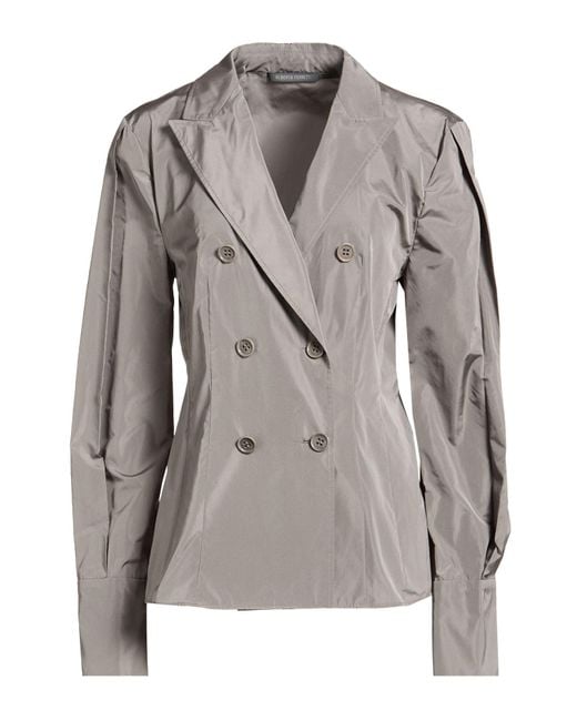 Alberta Ferretti Gray Blazer Polyester, Silk