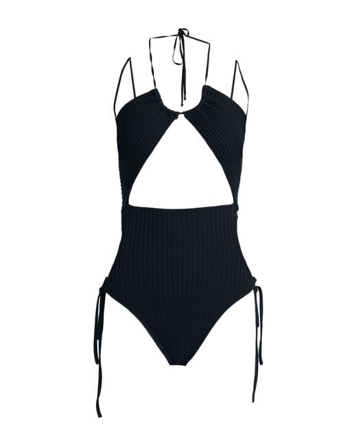 ANDREADAMO Black Bodysuit Viscose, Polyester, Polyamide, Elastane
