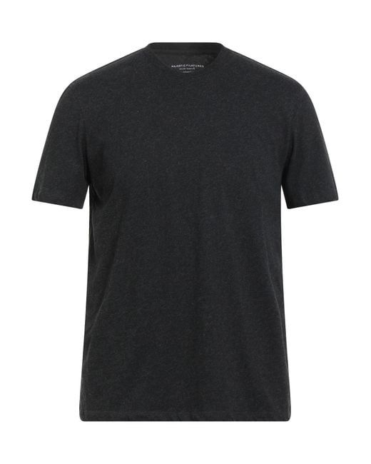 Majestic Filatures Black T-Shirt Cotton for men
