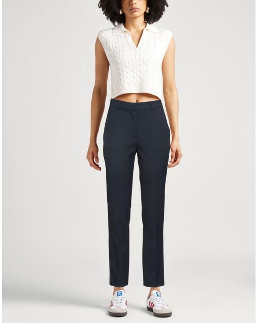 Caractere Blue Pants Polyester, Viscose, Elastane