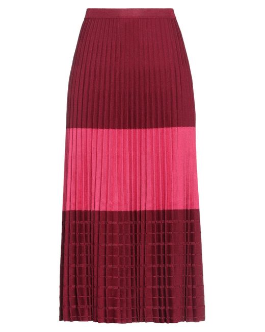 Partow Red Midi Skirt