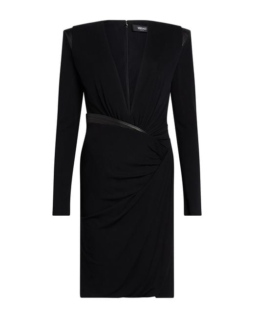 Versace Black Midi Dress Viscose, Elastane