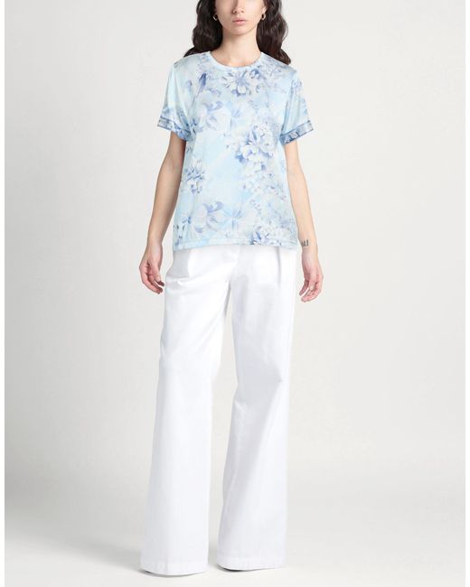 LEONARD Paris Blue Top Silk, Elastane