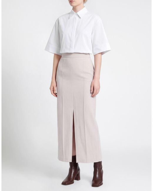Cruna White Light Maxi Skirt Virgin Wool, Polyamide