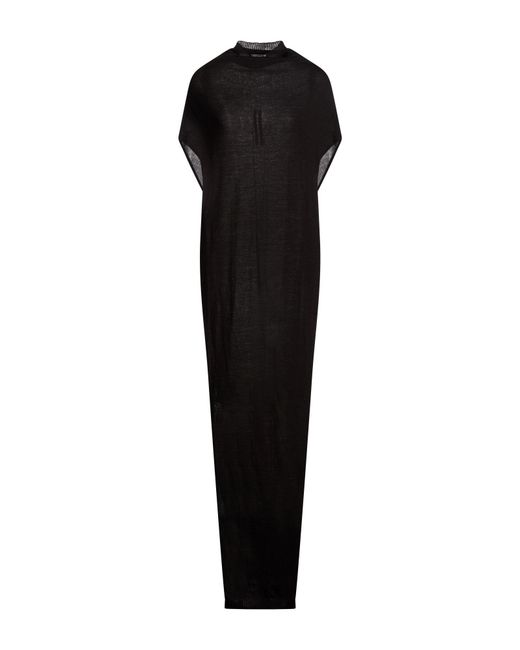 Rick Owens Black Maxi Dress Virgin Wool