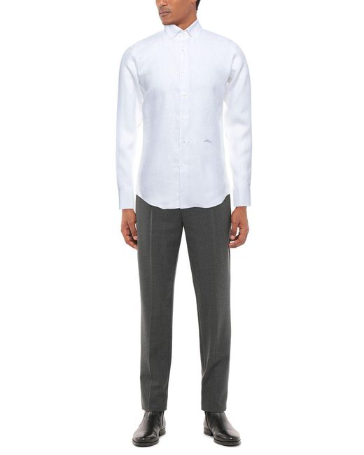 Malo White Shirt Linen for men