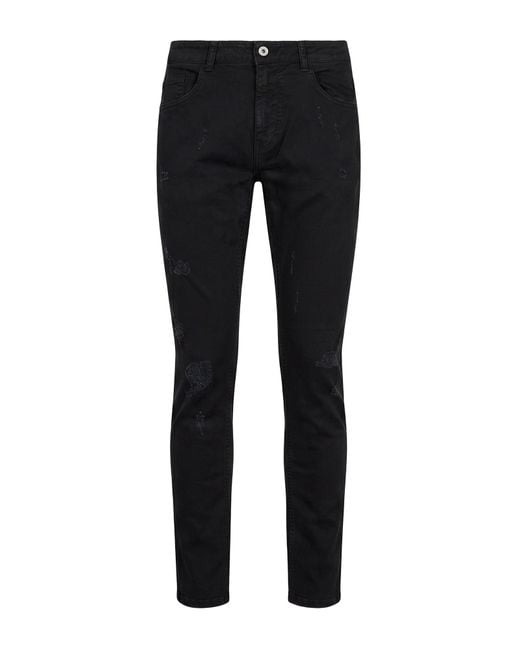 Massimo Rebecchi Black Pants Cotton, Elastane for men