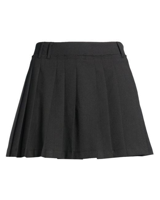 Grifoni Black Mini Skirt Polyester, Virgin Wool, Elastane
