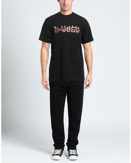 B-used Black T-shirt for men