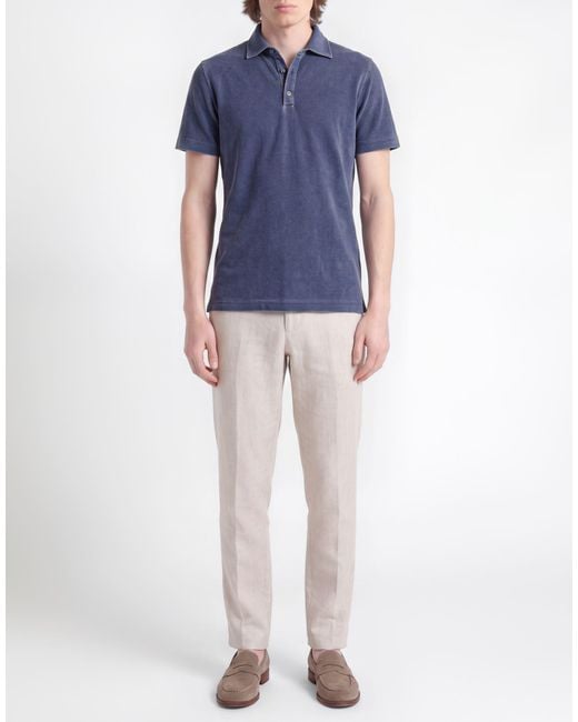 Polo Moorer de hombre de color Blue