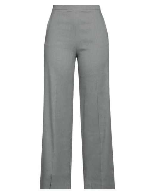 Alysi Gray Pants Linen, Viscose, Elastane