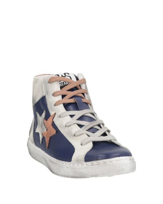 2 Star Blue Ivory Sneakers Leather