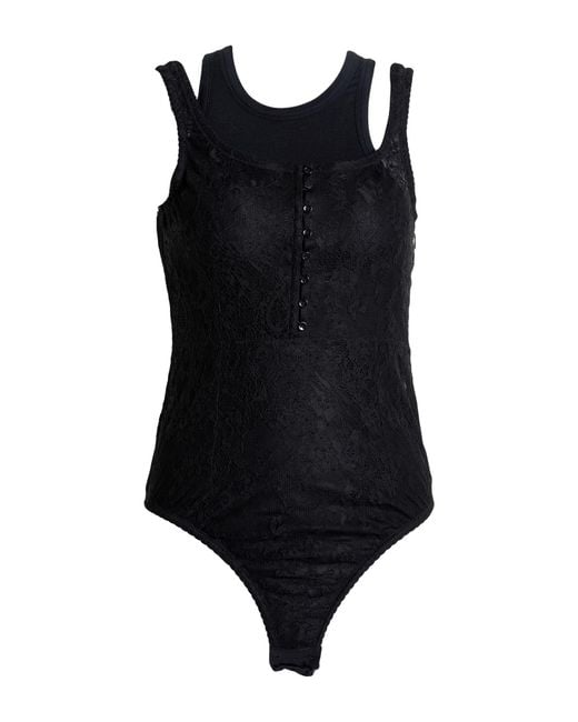 The Attico Black Bodysuit Modal, Cashmere, Elastane, Polyamide