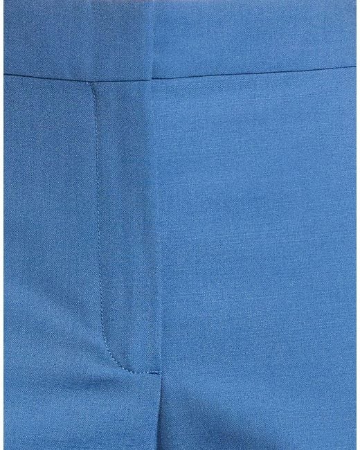 Maje Blue Pants Polyester, Modal, Virgin Wool