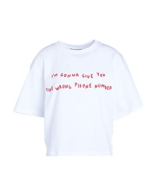 MAX&Co. White Boxyclaim Collaboration With Pietro Terzini T-Shirt Cotton, Elastane