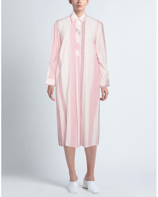 HER SHIRT HER DRESS Pink Midi Dress