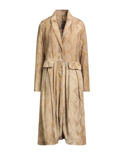 Uma Wang Natural Camel Overcoat & Trench Coat Cupro, Wool, Viscose