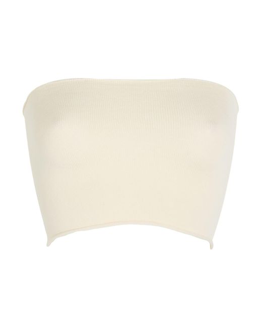 Isabel Benenato Natural Ivory Top Viscose, Polyester