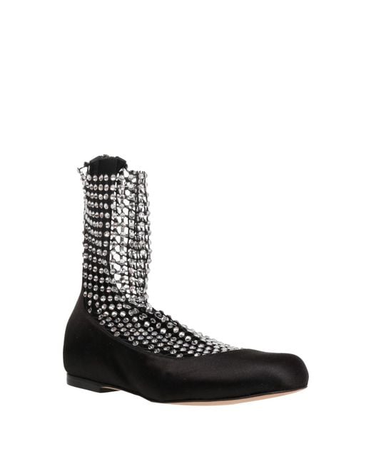 Rene Caovilla Black Ankle Boots Textile Fibers