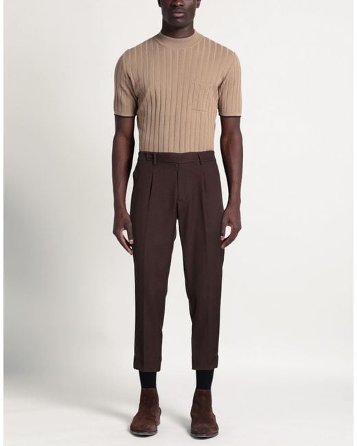 Gazzarrini Brown Pants Polyester, Viscose, Elastane for men