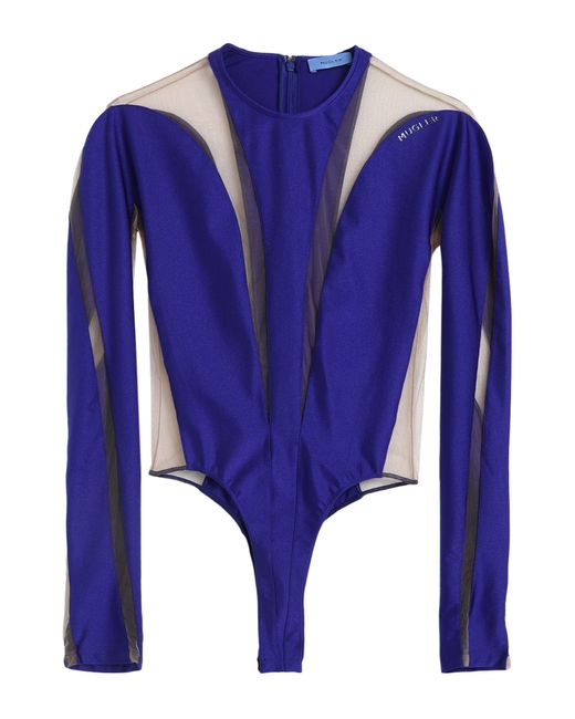 Mugler Blue Bodysuit