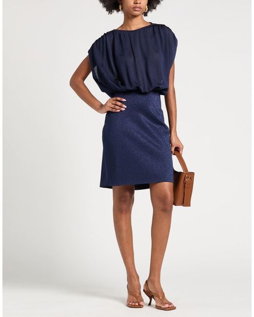 Circus Hotel Blue Mini Dress Viscose, Polyamide, Metal, Polyester