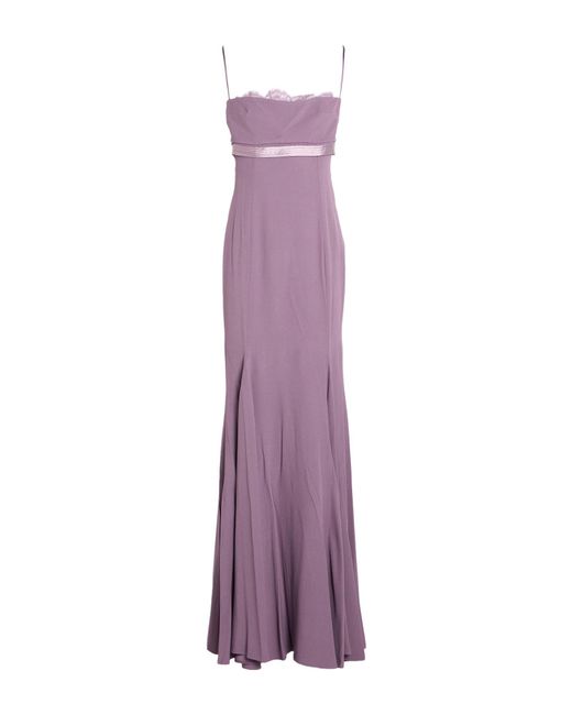 Elisabetta Franchi Purple Maxi Dress Acetate, Viscose
