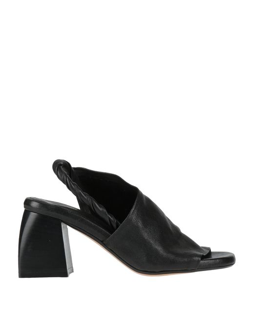 THE S Black Sandals Soft Leather